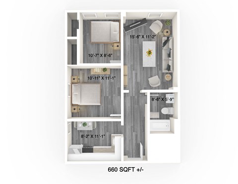 2 Bedroom, 1 Bathroom Floor Plan at 377 Brandon, Winnipeg